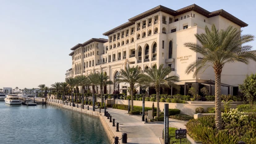 Park Hyatt Jeddah Marina — waterfront hotel with marina view and palm-lined promenade