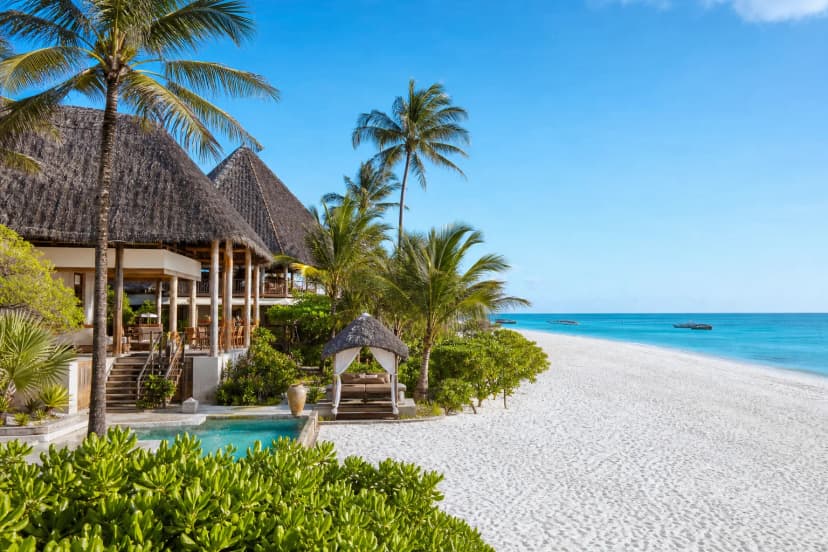 Zuri Zanzibar Hotel & Resort — premium beach resort in Nungwi with white sand, turquoise water, palms and private beach luxury atmosphere