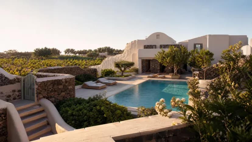 Vedema Resort Megalochori — premium resort on Santorini with pool and winery atmosphere