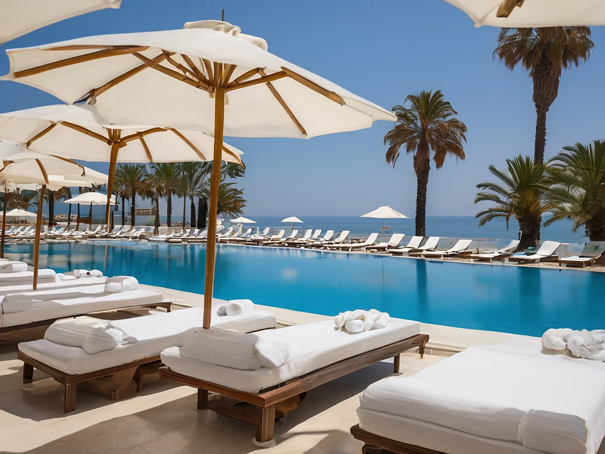 Cyprus Limassol — luxury beach resort with panoramic infinity pool above the Mediterranean Sea