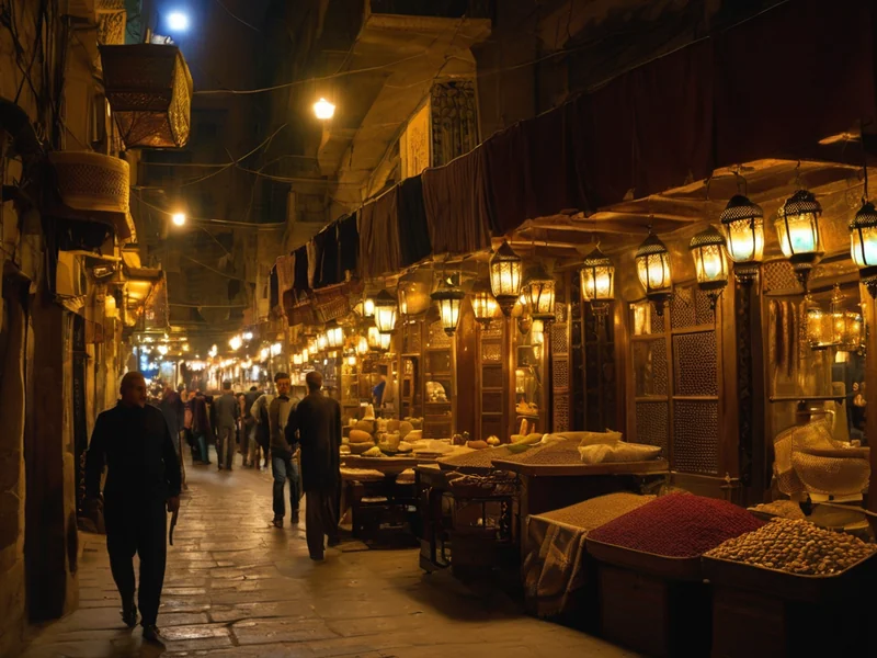 Khan el-Khalili — historic Cairo bazaar with lanterns and narrow alleys