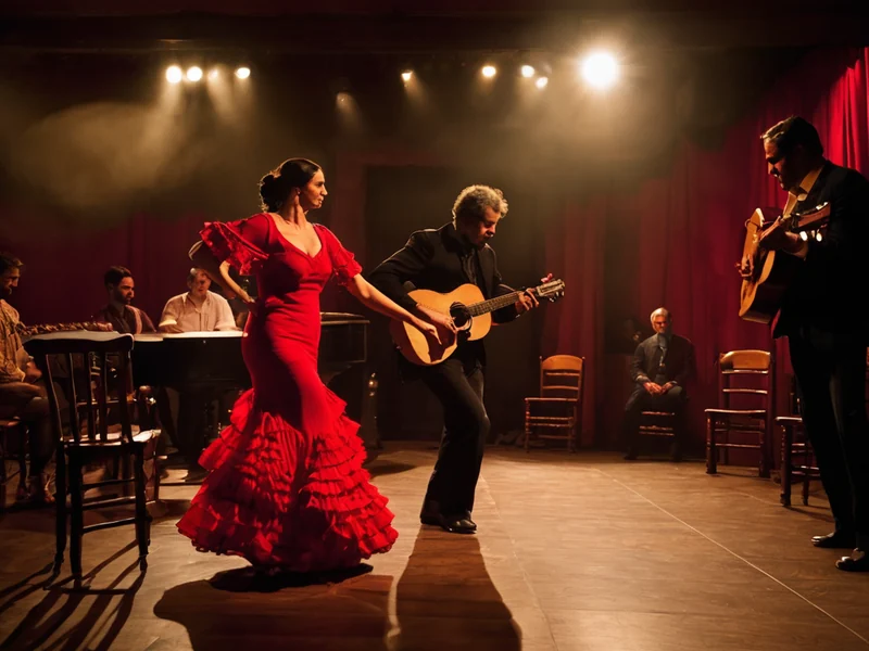 Flamenco — emotional dance in Andalusian tablao with guitar, rhythm and passion