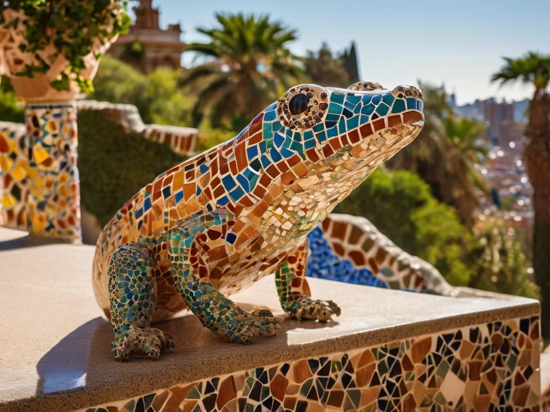 Park Güell — Gaudí's mosaic terraces with views over Barcelona and the Mediterranean