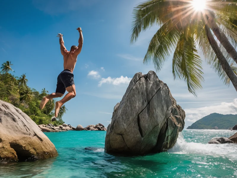 Jump into the water on Samui